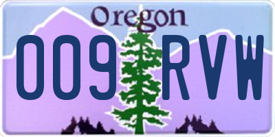 OR license plate 009RVW