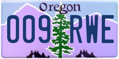 OR license plate 009RWE