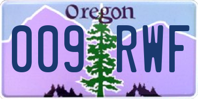 OR license plate 009RWF
