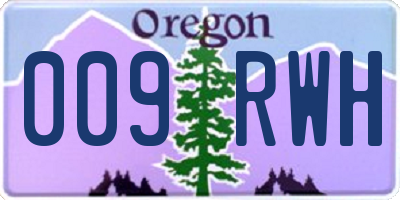 OR license plate 009RWH