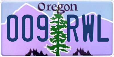 OR license plate 009RWL