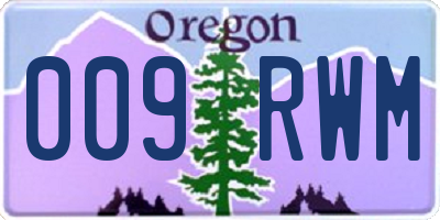 OR license plate 009RWM