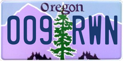 OR license plate 009RWN