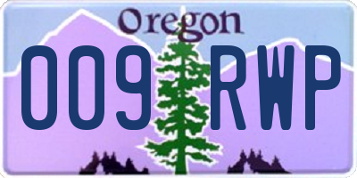 OR license plate 009RWP