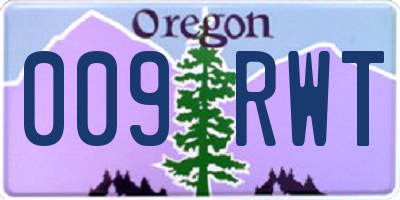 OR license plate 009RWT
