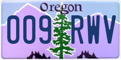 OR license plate 009RWV