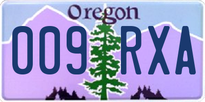 OR license plate 009RXA