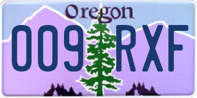OR license plate 009RXF