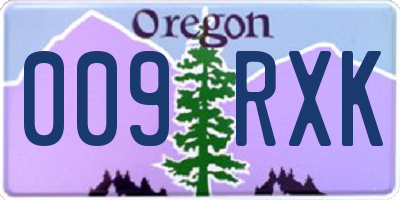 OR license plate 009RXK