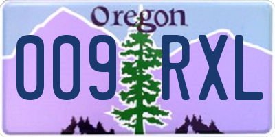 OR license plate 009RXL