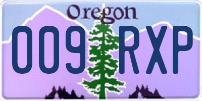 OR license plate 009RXP