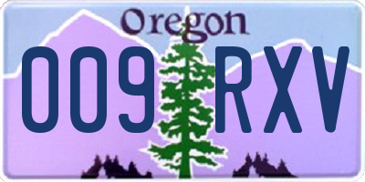 OR license plate 009RXV