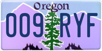 OR license plate 009RYF