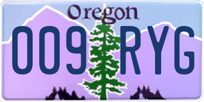 OR license plate 009RYG