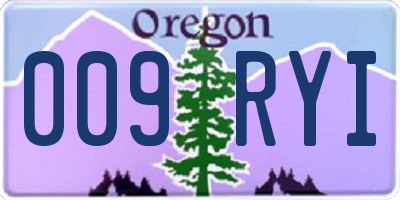 OR license plate 009RYI