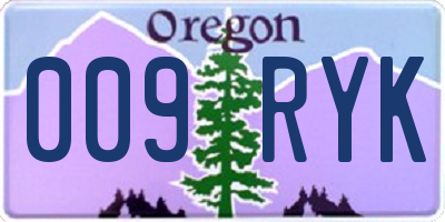 OR license plate 009RYK