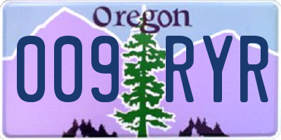 OR license plate 009RYR