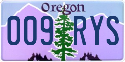 OR license plate 009RYS