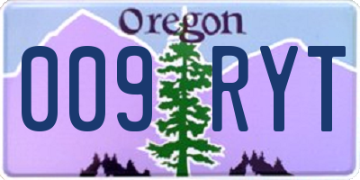 OR license plate 009RYT
