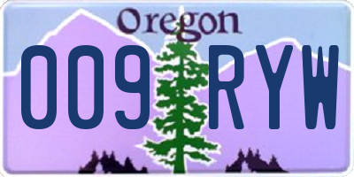 OR license plate 009RYW