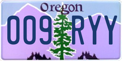 OR license plate 009RYY