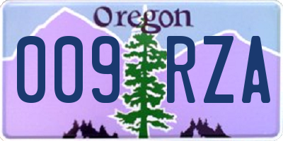 OR license plate 009RZA