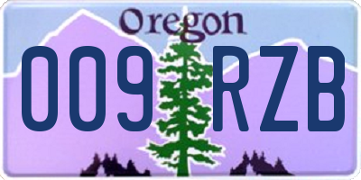 OR license plate 009RZB