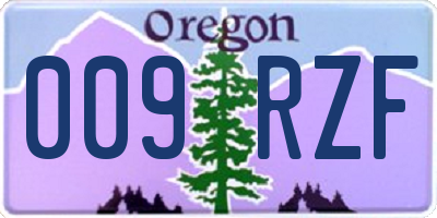 OR license plate 009RZF