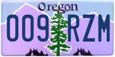 OR license plate 009RZM
