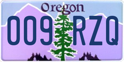 OR license plate 009RZQ