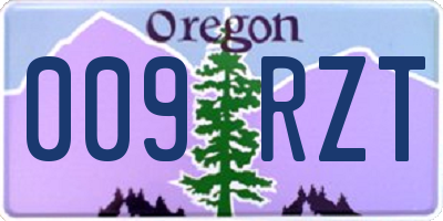 OR license plate 009RZT