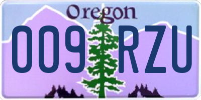 OR license plate 009RZU