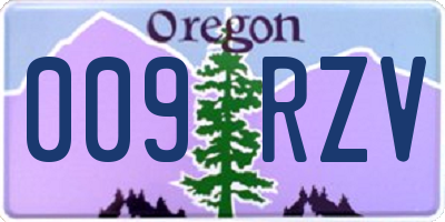OR license plate 009RZV