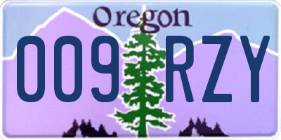 OR license plate 009RZY
