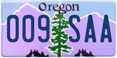 OR license plate 009SAA