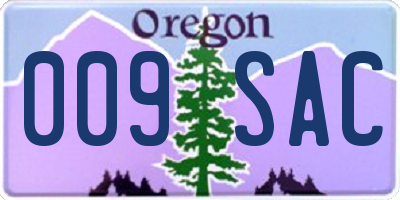 OR license plate 009SAC