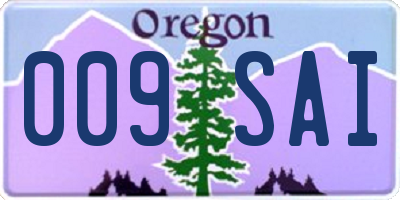 OR license plate 009SAI