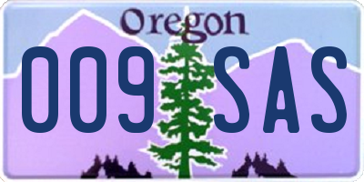 OR license plate 009SAS