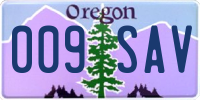 OR license plate 009SAV