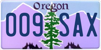 OR license plate 009SAX