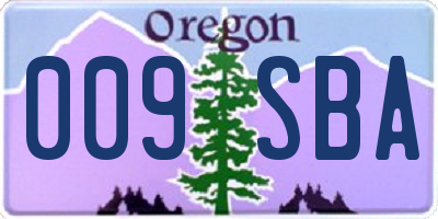 OR license plate 009SBA