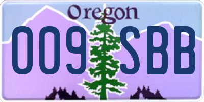 OR license plate 009SBB