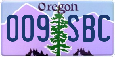 OR license plate 009SBC