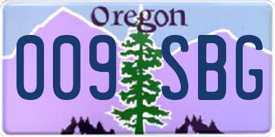 OR license plate 009SBG