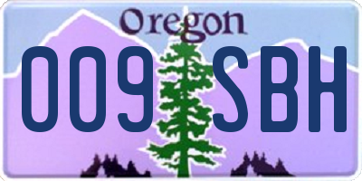 OR license plate 009SBH