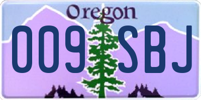 OR license plate 009SBJ
