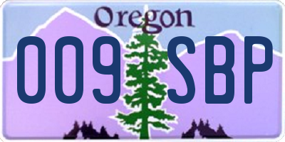 OR license plate 009SBP
