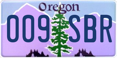 OR license plate 009SBR