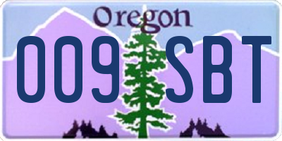 OR license plate 009SBT