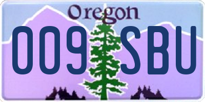 OR license plate 009SBU